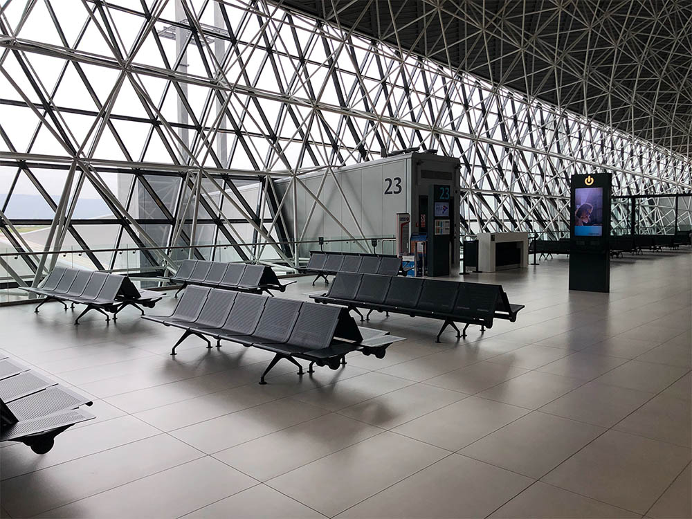 Empty airport as a result of COVID-19 pandemic